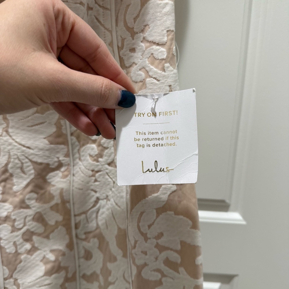 Lulu’s NWT Hold My Heart Forever White Embroidered Strapless Maxi Dress Bride - Picture 10 of 13